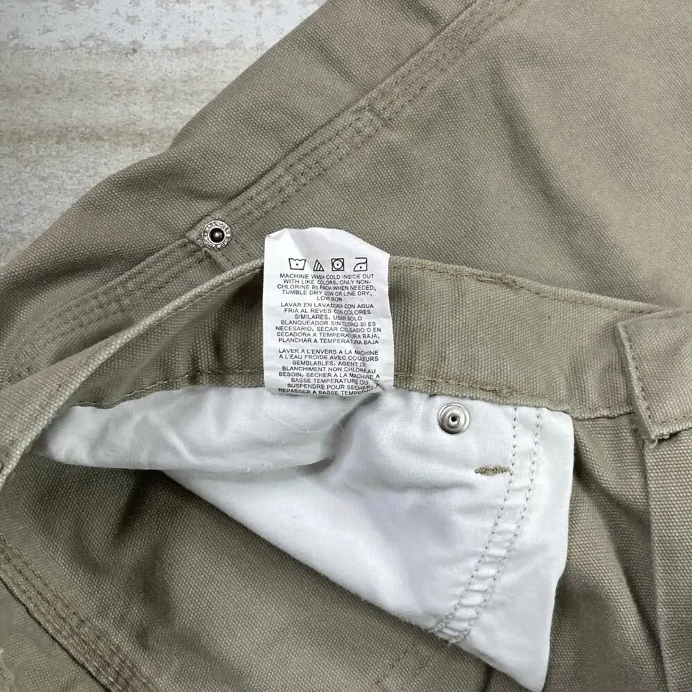 Vintage 90s Wrangler Carpenter Pants 36x30 Baggy Wide Leg Tan Canvas Painters - Picture 4 of 5
